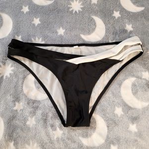 NWOT SheIn Black And White Strappy Bikini Bottoms Size XL